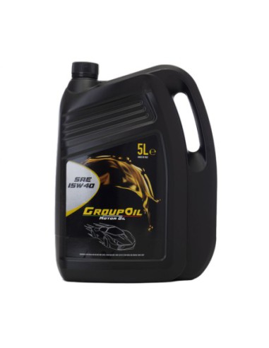 Lubrificanti GROUPOIL SAE 15W-40 ACEA E2 A2 B2 1x5L- Olio motore multistagionale di alta qualita disegnato sia per motori alimentati a benzina che diesel e turbo - 100% made in italy