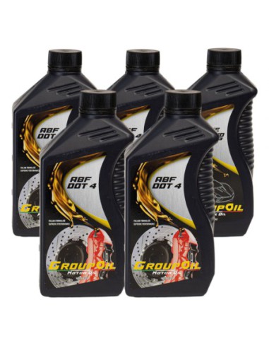 Lubrificanti GROUPOIL 5x1L ABF DOT 4 BF DOT4 e una miscela di poliglicoli ed alchileteri inibiti idonei allâuso nei sistemi frenanti di autovetture, autocarri, autobus e motoveicoli made in italy.