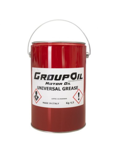 Grasso GROUPOIL - Grasso universale 4,5 kg -grasso multiuso - grasso per auto, grasso per moto - grasso bici - grasso catena moto - grasso cuscinetti 100% made in italy.