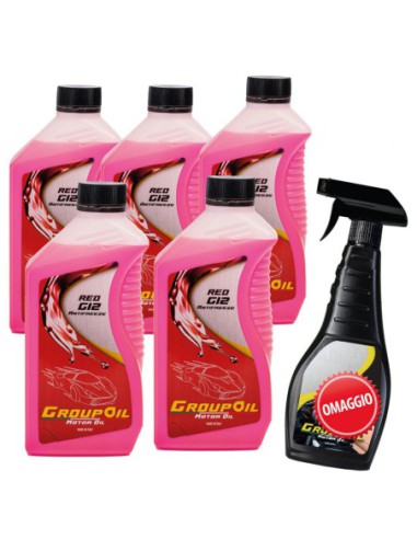 Antigelo GROUPOIL 5X1L RED G12 liquido antigelo- Antigelo rosso , liquido refrigerante auto-100% made in italy