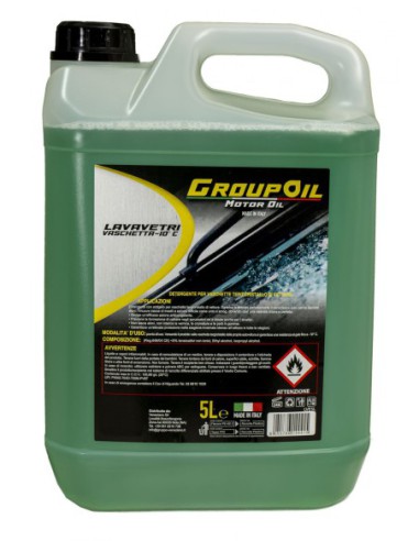 GROUPOIL - liquido lavavetri auto -10Â° 5L - sgrassa e deterge senza lasciare aloni - Prevenzione calcare - visibilitaâ perfetta - ideale per parabrezza , finestrini e fari.