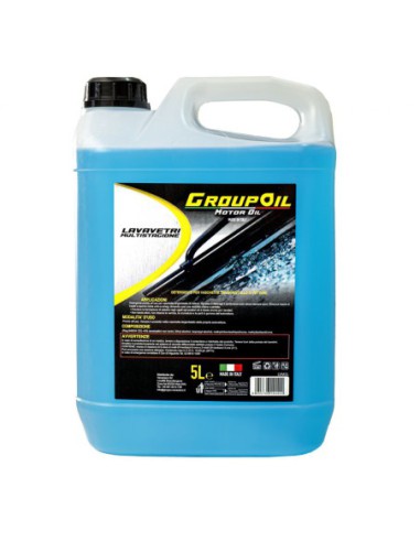 GROUPOIL - liquido lavavetri auto multistagione 5L - sgrassa e deterge senza lasciare aloni - Prevenzione calcare - visibilitaâ perfetta - ideale per parabrezza , finestrini e fari.