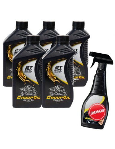 Lubrificanti GROUPOIL 2T sintetico 5x1L olio moto 2 tempi - Lubrificante totalmente sintetico di altissima qualita studiato per essere utilizzato sui motori a due tempi - 100% made in Italy.