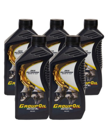 Lubrificanti GROUPOIL 5X1L OUTBOARD NMMA TC-W3Â®-Lubrificante sviluppato per motori a 2 tempi alta potenza fuoribordo raffreddati ad acqua dotati di sistemi olio-iniezine o premiscelato made in italy.